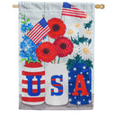 USA Mason Jar Linen Banner - Flagladyusa