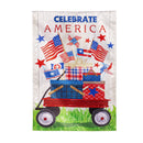 Vintage Patriotic Wagon Garden Flag - Flagladyusa