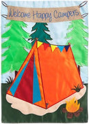 Welcome Campers Applique Garden Flag - Flagladyusa