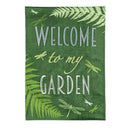 Welcome Dragonfly Garden Burlap Flag - Flagladyusa