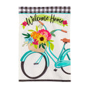 Welcome Home Bicycle Applique Garden Flag - Flagladyusa