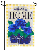 Welcome Home Hydrangeas Applique Garden Flag - Flagladyusa