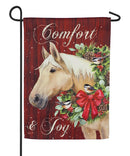 Winter Horse Comfort and Joy Suede Garden Flag - Flagladyusa