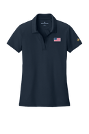 Women's USA Flag Mesh Pique Performance Polo - Flagladyusa