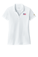 Women's USA Flag Mesh Pique Performance Polo - Flagladyusa