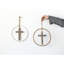 Wood and Metal Cross Wall Decor, 2 Colors - Flagladyusa