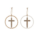 Wood and Metal Cross Wall Decor, 2 Colors - Flagladyusa