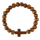 Wood Bead Bracelet - Blue, Natural, Dark Brown - Flagladyusa