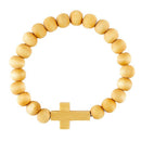 Wood Bead Bracelet - Blue, Natural, Dark Brown - Flagladyusa