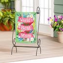 World's Best Mom Suede Garden Flag - Flagladyusa