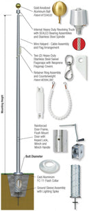 Xtreme Series Internal Reinforced w/ Winch Flagpoles - Flagladyusa